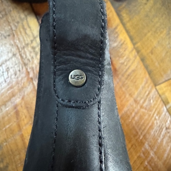 UGG Cobie II black nubuck leather ankle boots with stacked block heel Size 7.5 - Picture 9 of 10
